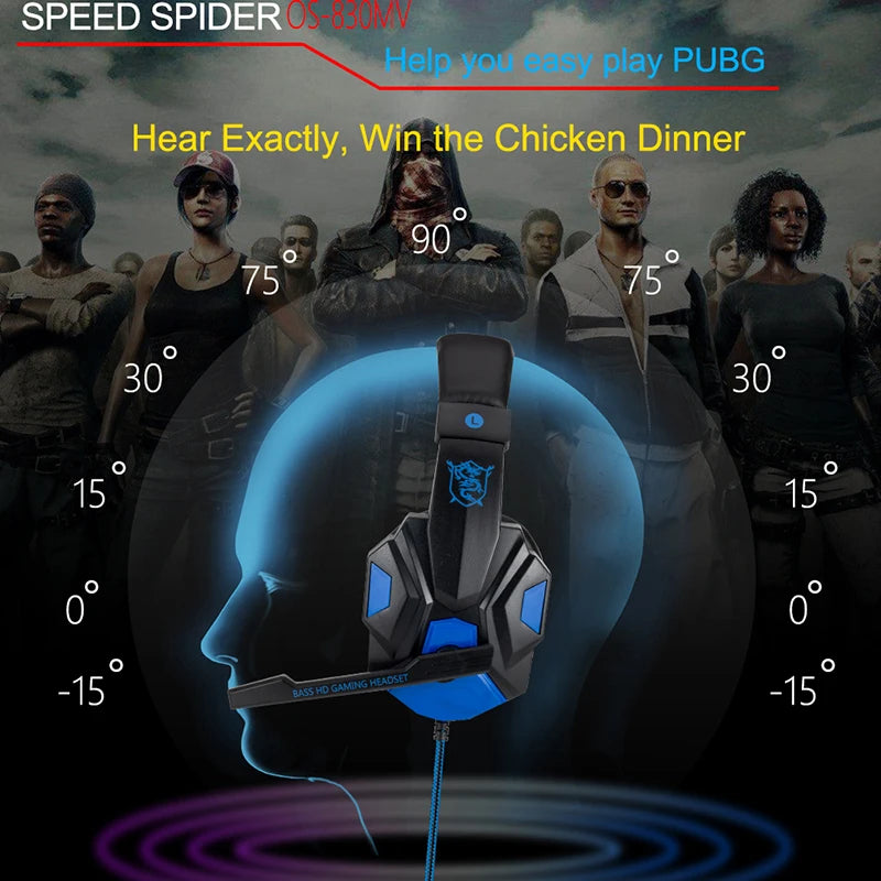 New Professional Wired Gaming Headphones With Microphone Led Light For Computer PS4 PS5 Xbox Bass Stereo PC Gaming Headset Gifts