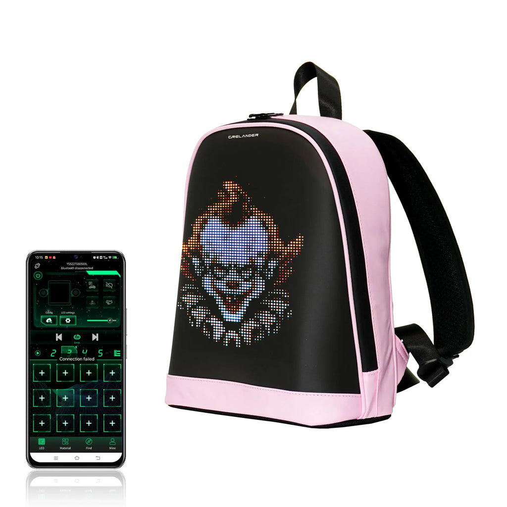 CRELANDER T7 Smart Backpack Black Women Bags Custom DIY LED Full Color Screen Smart LED Backpack Mini Knapsack