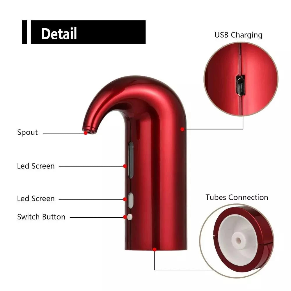 Electric Wine Decanters Smart Wine Pourer USB Charging Auto Drinks Dispenser Quick Automatic Red Wine Aerator Supplies Bar Tools