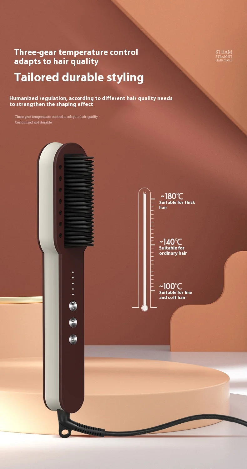 Hot Steam Hair Straightening Comb Electric Hair Care Brush 30 Second Rapid Heating Hair Straightener