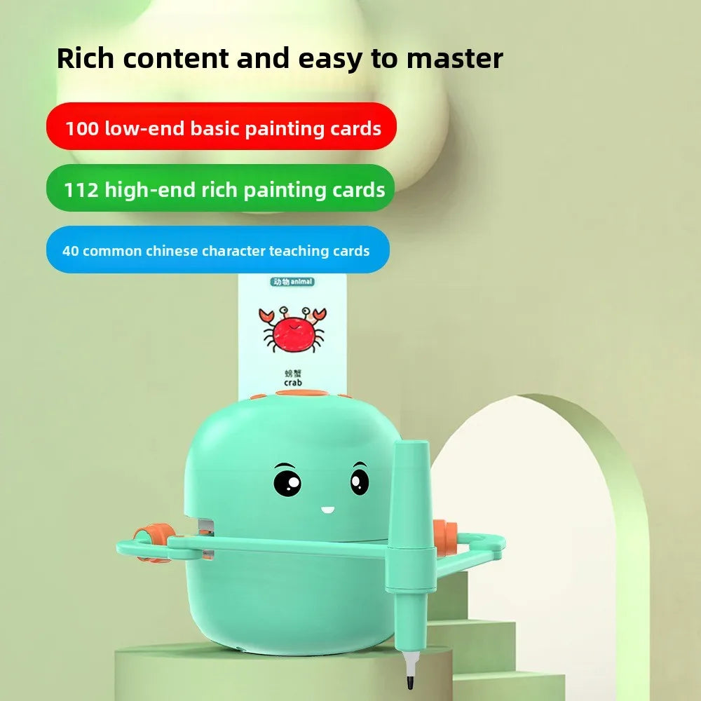 Fully Automatic Intelligent Drawing and Writing Robot Toy for Kids Aged 3 to 6 Plastic Material Accompanying Kids' Growth