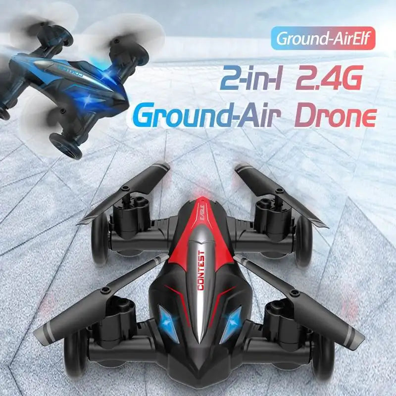D85 2in1 Mini Drone Air-Ground Flying Car 2.4G Dual Mode Racing Professional RC Car Quadcopter Drones Children Off-road Toy Dron
