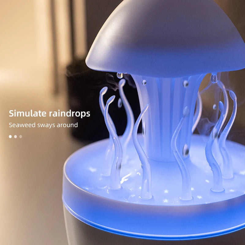 Deep Sea Elf Rain Cloud Humidifier Water Drip Mushroom Aromatherapy Essential Oils Diffuser with 7 LED Night Light