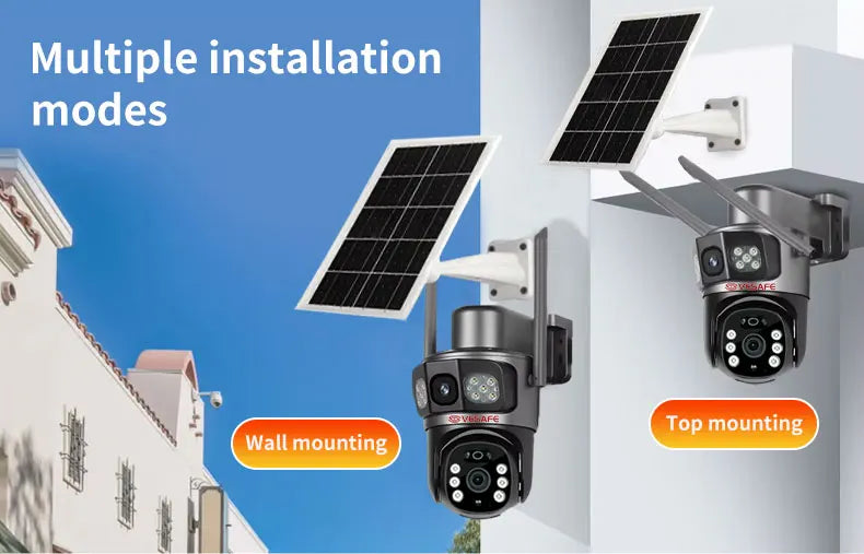 VS32 4G Solar-Powered Dual-Lens Security Camera 4MP Wide-Angle Image Flip WDR & Light Suppression Weatherproof Monitoring