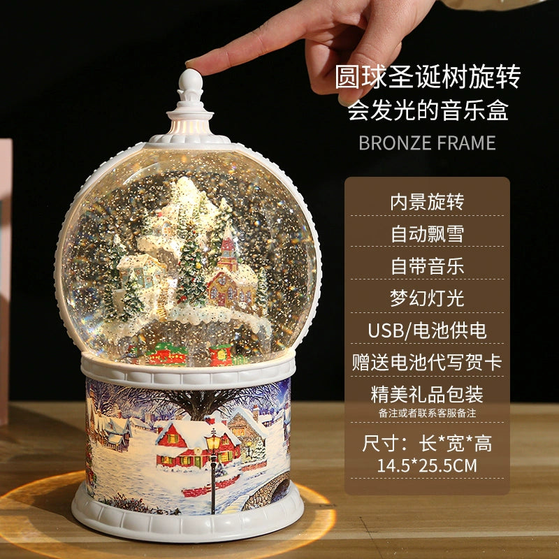 Christmas Tree Decoration Scene Decoration Decoration Elderly Snowflake Desktop Small Night Lamp Kids Gift Decoration Atmosphere