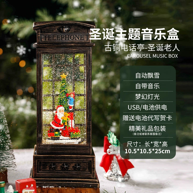 Christmas Tree Decoration Scene Decoration Decoration Elderly Snowflake Desktop Small Night Lamp Kids Gift Decoration Atmosphere