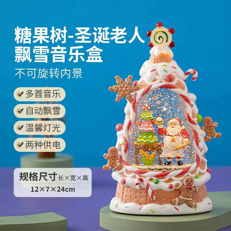 Christmas Tree Decoration Scene Decoration Decoration Elderly Snowflake Desktop Small Night Lamp Kids Gift Decoration Atmosphere