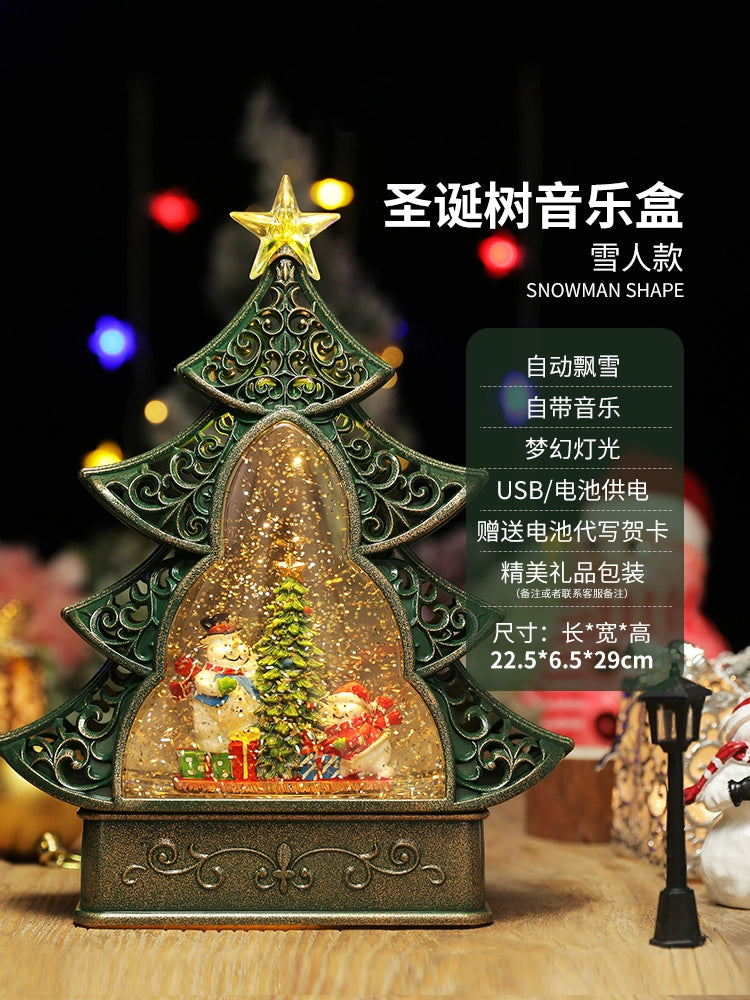 Christmas Tree Decoration Scene Decoration Decoration Elderly Snowflake Desktop Small Night Lamp Kids Gift Decoration Atmosphere