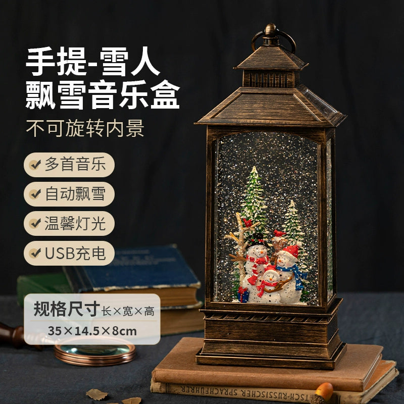 Christmas Tree Decoration Scene Decoration Decoration Elderly Snowflake Desktop Small Night Lamp Kids Gift Decoration Atmosphere