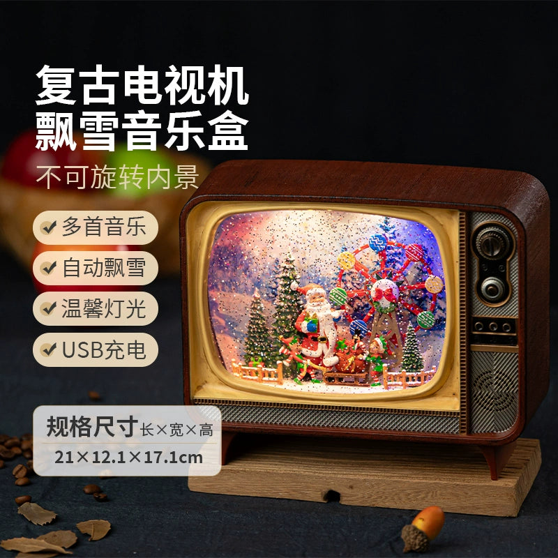 Christmas Tree Decoration Scene Decoration Decoration Elderly Snowflake Desktop Small Night Lamp Kids Gift Decoration Atmosphere