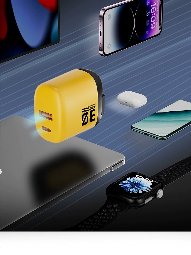 PD Gallium Nitride Two-Drag Two-Magnetic Data Cable Charging Plug