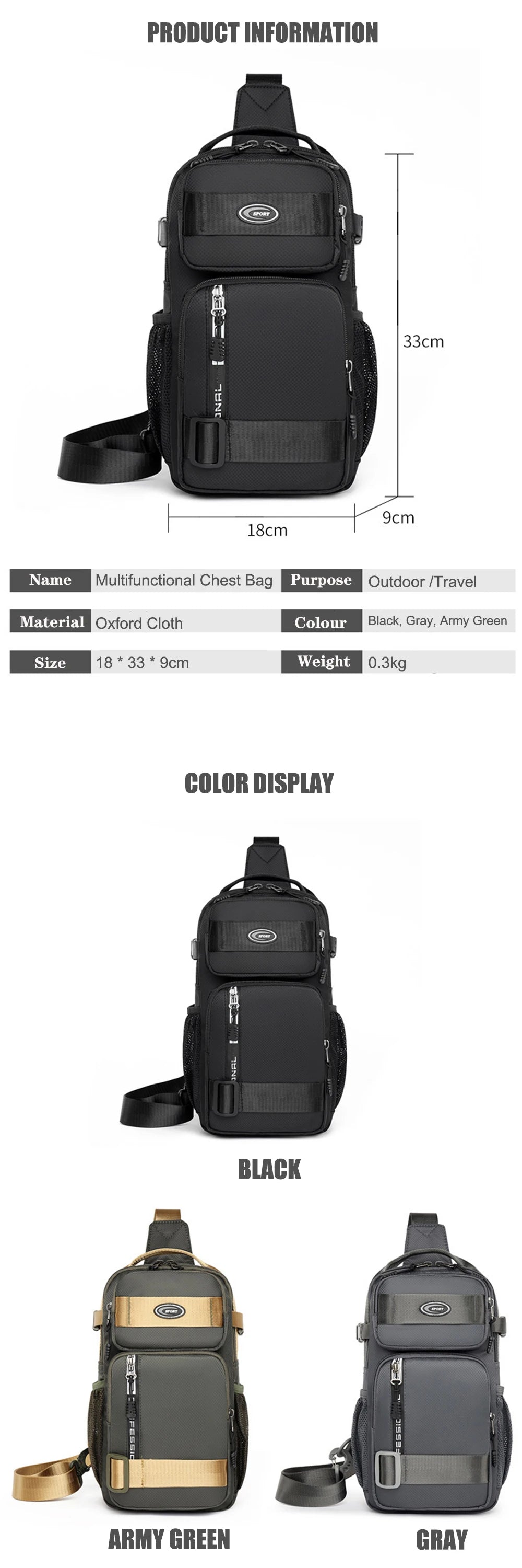 Chest Bag For Men 2024 New Casual Travel Large-capacity Chest Bag Fashion Trend Men's Shoulder Bag Crossbody Outdoor Backpack