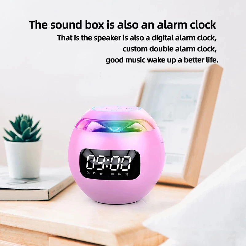 G90 New Clock Colorful Bluetooth Speaker Mini Portable Household Ball Card Lock and Load Spray Bluetooth Speaker