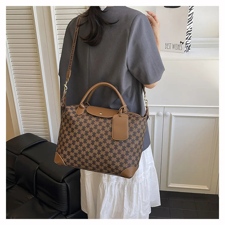 2025 New Large-Capacity Portable Tote Bag — Fashionable, Leisure & Travel-Ready, Versatile Shoulder/Crossbody Bag for Women