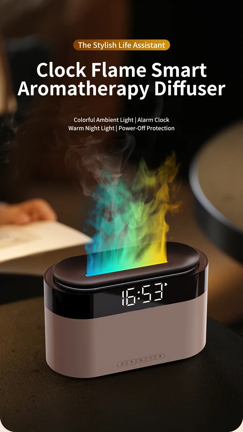 New Air Humidifier Home Colorful Lamp USB Charge Remote Control Essential Oil Spray Aroma Diffuser with Alarm Clock Humidifiers