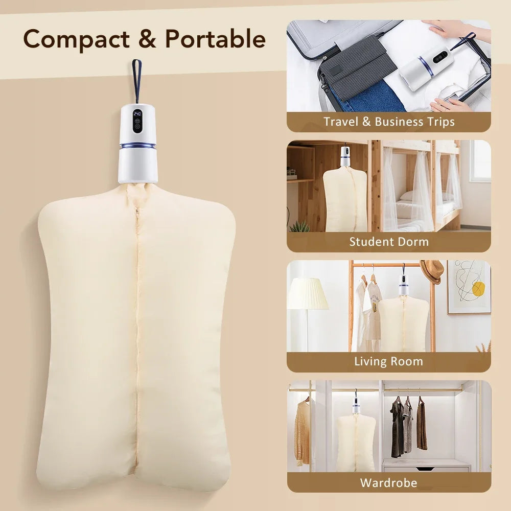 Portable Clothes Dryer Small Quiet Clothing Fast-Drying Machine Adjustable Timer Mini Laundry Dryer Foldable Drying Machine