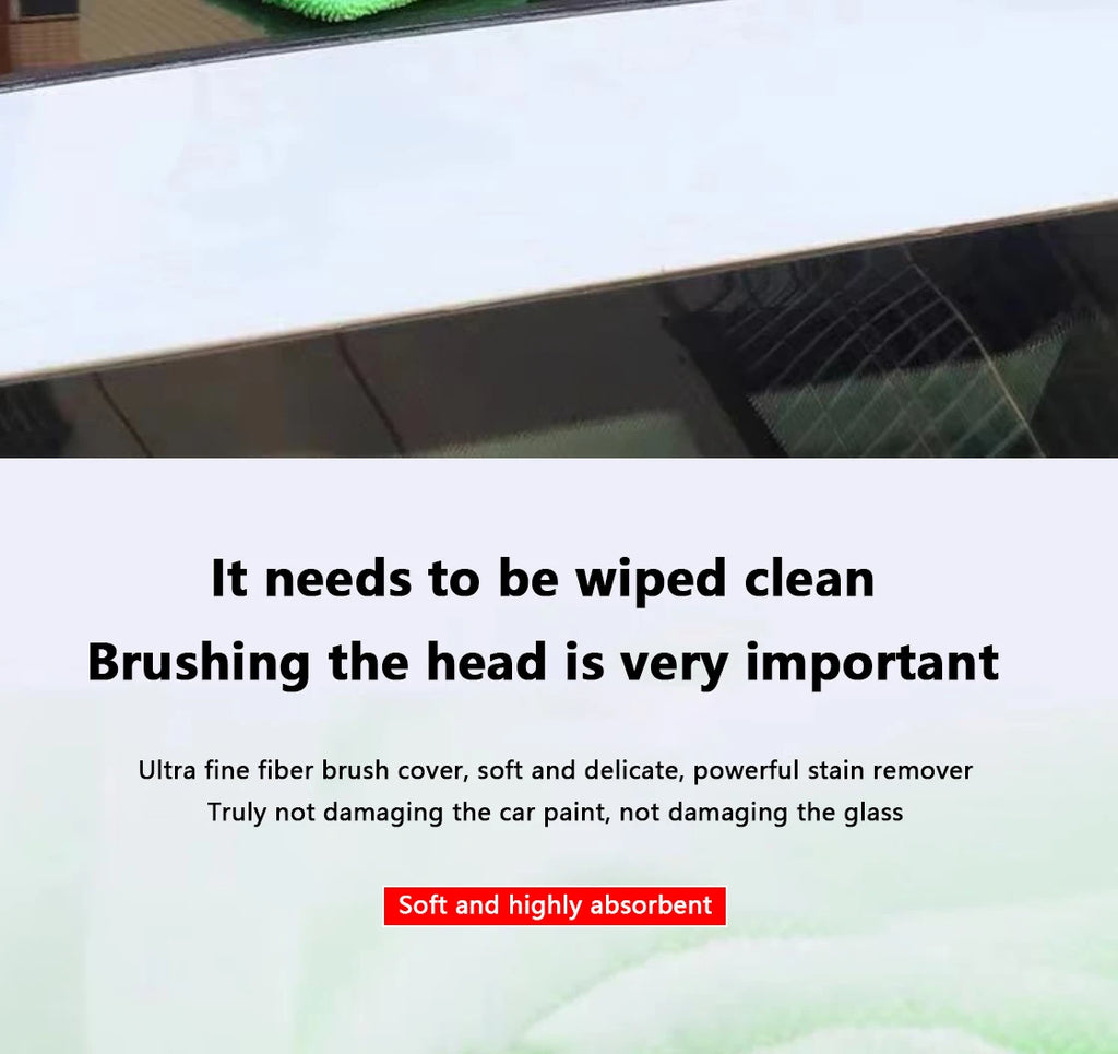 Car Window Cleaner Brush Auto Interior Glass Wash Wiper Multi Functional Household Glass Cleaning Brush  Reusable Cloth Pad