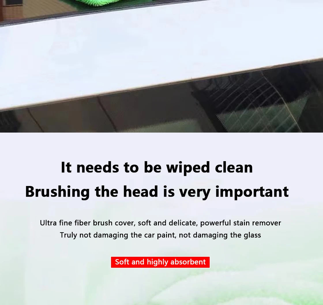 Car Window Cleaner Brush Auto Interior Glass Wash Wiper Multi Functional Household Glass Cleaning Brush  Reusable Cloth Pad