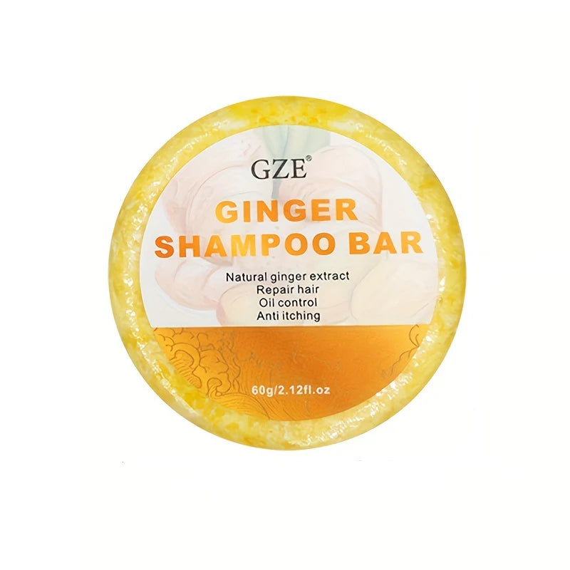 GZE Ginger Shampoo Bar Soap and Turmeric Solid Conditioner Hair Set for Thinning, Lock in Moisture & Shine and Control Frizz.