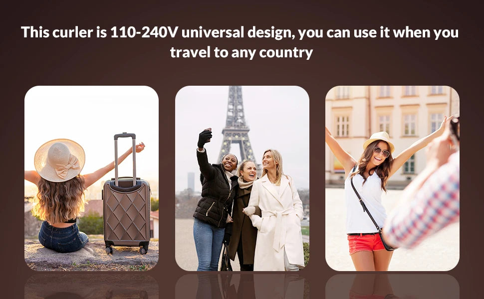 Automatic Curling Iron Electric Automatically Curly Tongs Hair Curler Machine Portable Professional Auto Rotating Wand Curl