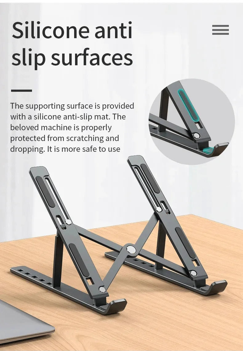 Laptop Aluminum Alloy Stand Ergonomic Foldabl Desktop Stand Flat Stand Mobile Phone Stand Laptop Radiator Portable Foldabl Stand