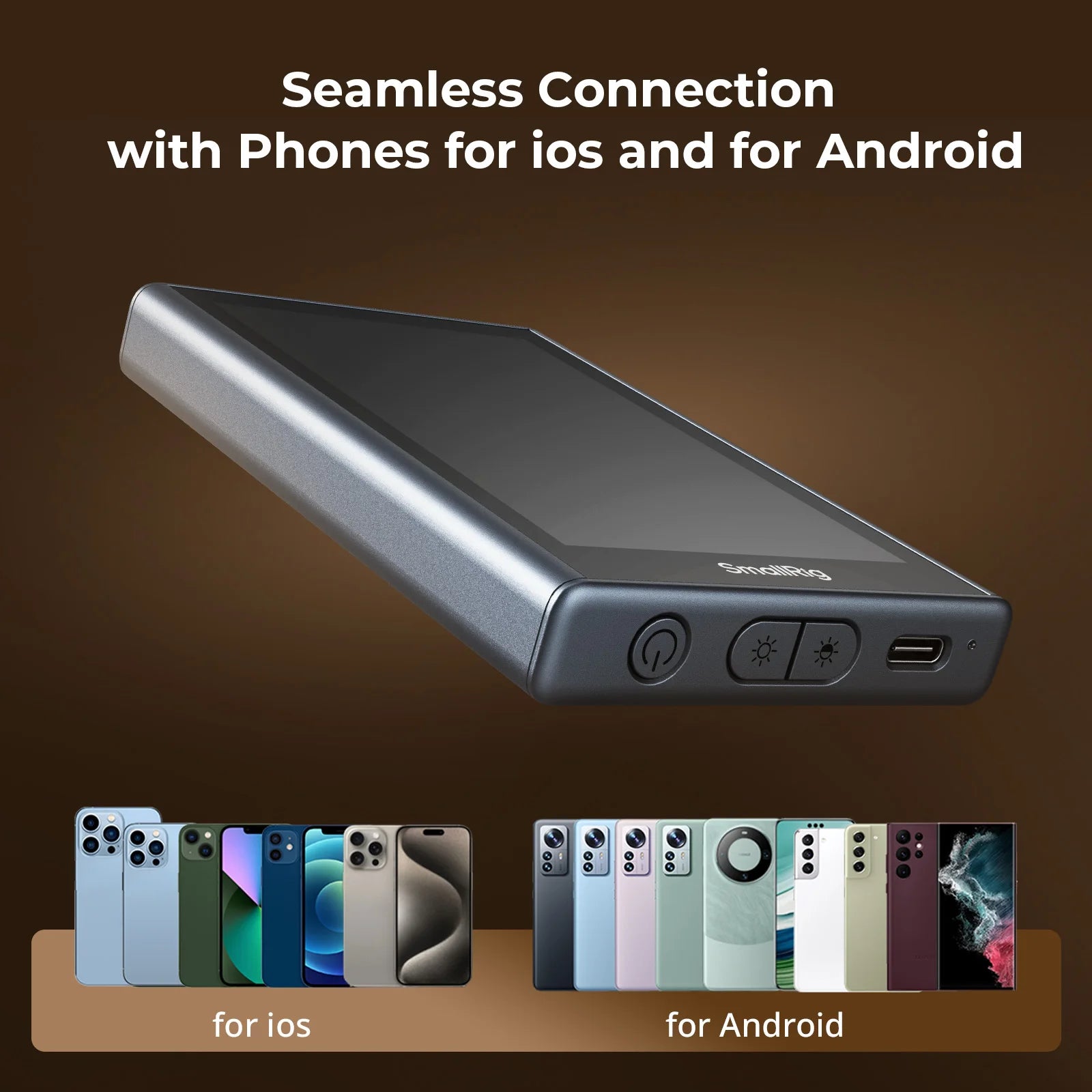 SmallRig Phone Monitor Screen with Wireless Control, Video Monitor w Cold Shoe Real-Time Screen Sharing for iPhone 17for MagSafe