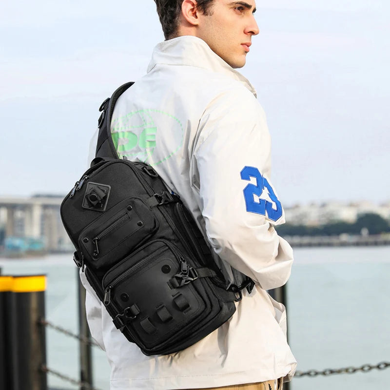 Waterproof Casual Chest Bag Multifunctional Men's Chest Bags Male Crossbody Bag Large Capacity Messenger Shoulder Packs
