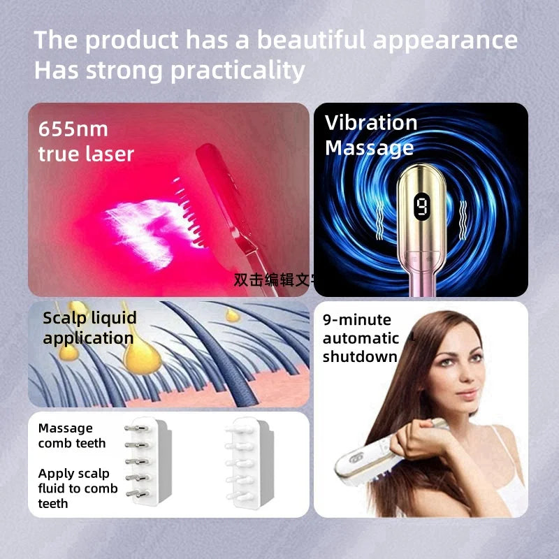 Laser hair comb Electric Vibration Massage Comb Red Light Therapy Hair Growth Massage Scalp Brush Liquid Oil Applicator