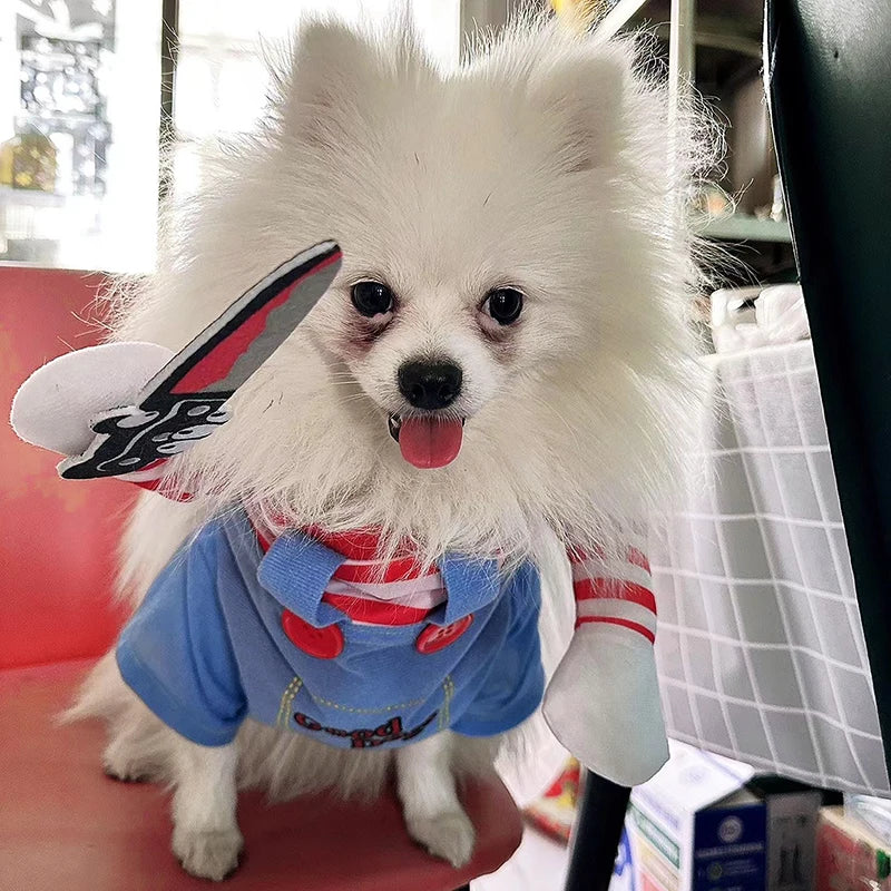 Funny Halloween Dog Costume For Small Medium Dogs Cats Adjustable Puppy Cosplay Party French Bulldog Chihuahua Pet Clothing