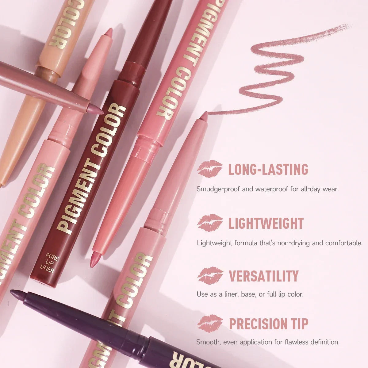 1PC Matte Lip Liner Pen - Long-Lasting, Waterproof, Easy Glide, Moisturizing Suitable for All Skin Types, Lip Makeup