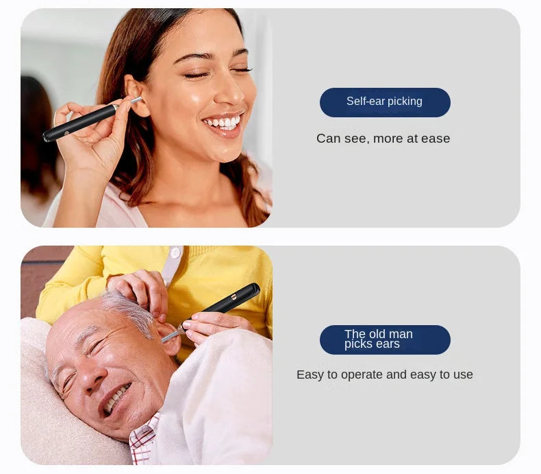Tinsol Smart Visual Ear Cleaner 1296P Ear Sticks Otoscope USB C Charging Endoscope Wax Removal Tool Earpick Camera Health Care