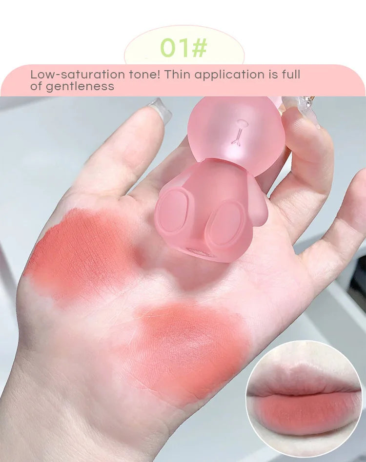 Gege Bear Rabbit Lip Glaze, Matte Velvet Lip Clay