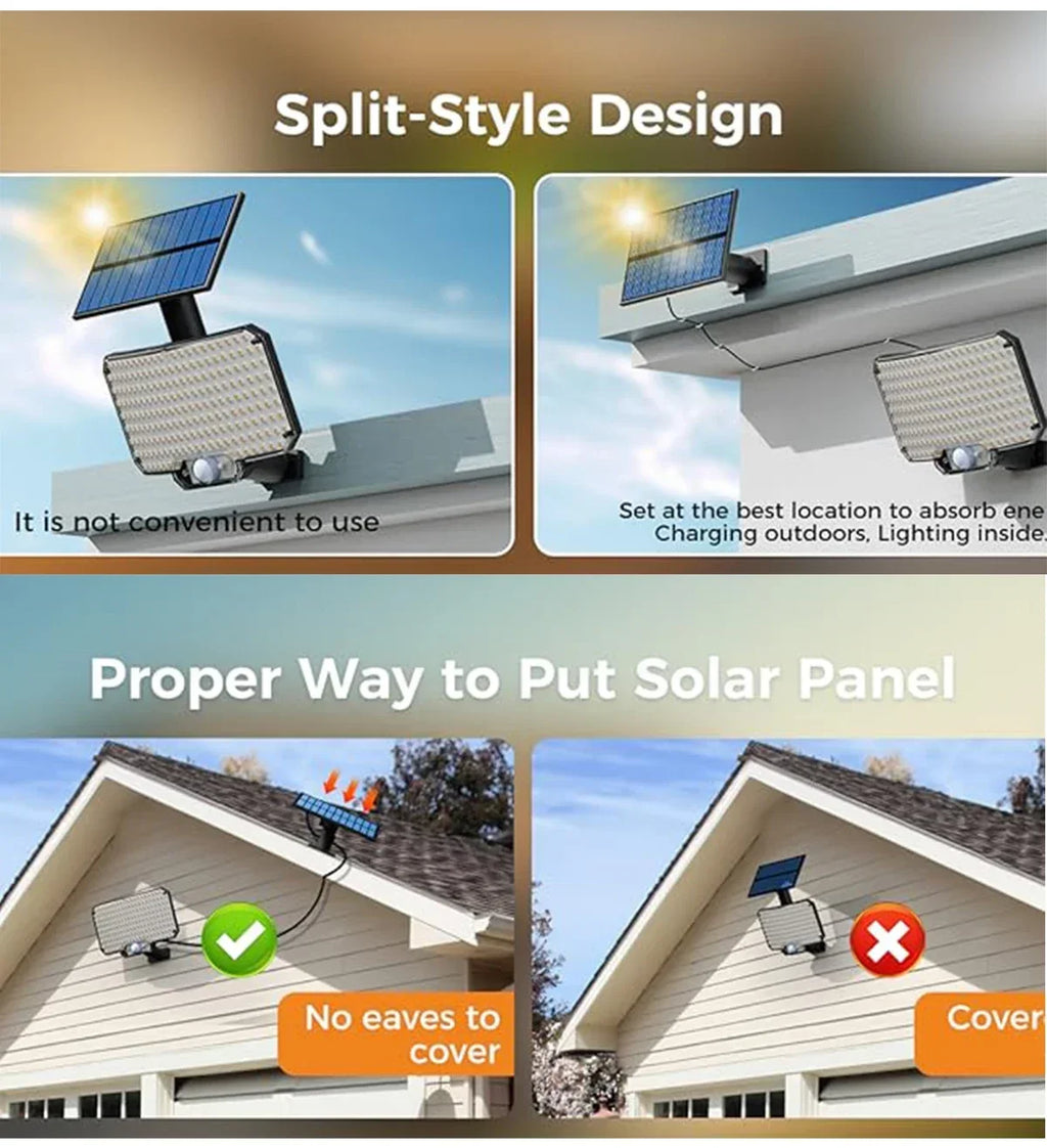 1-2pcs Super Bright 234LED Solar Light, IR Sensor Street Light, Decorative Wall Light, Multiple Switch Modes with Remote Control