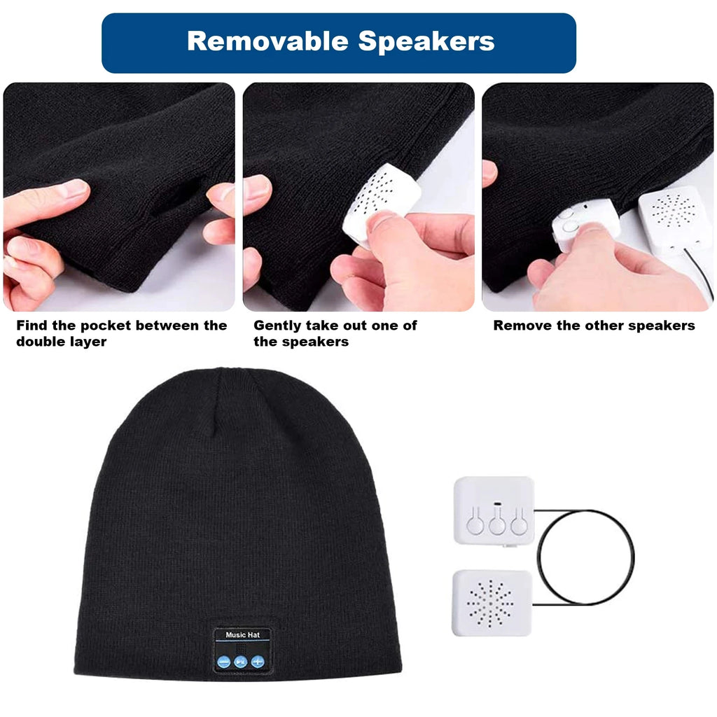 Bluetooth Earphone Music Hat Winter Wireless Headphone Cap Headset Mic Outdoor Cycling Hiking Knitted Hat