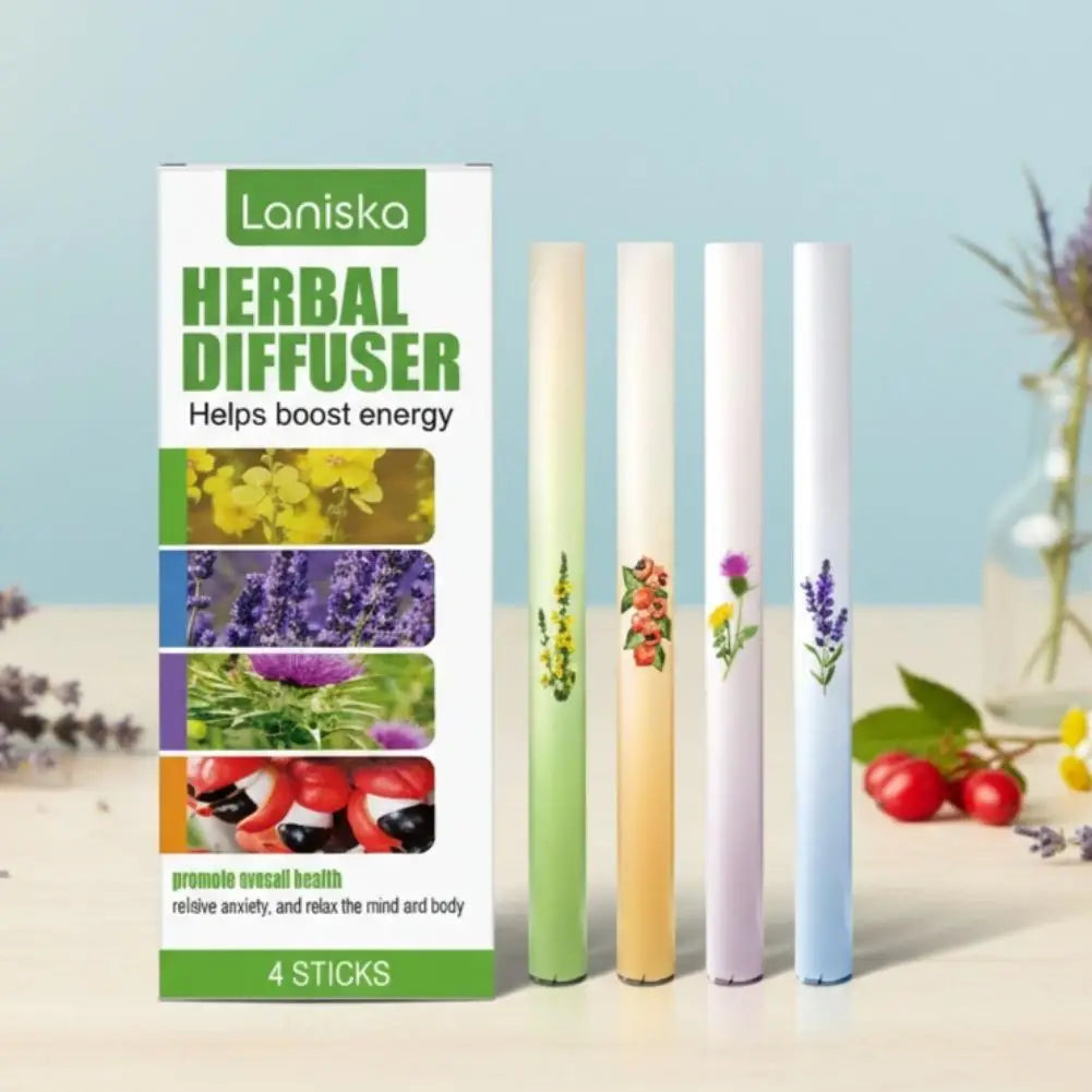 Herbal Diffuser Natural Herbal Energy Bar Lung-Clearing Ingredients Improve Respiratory Health Relieves Fatigue 4bars/Box