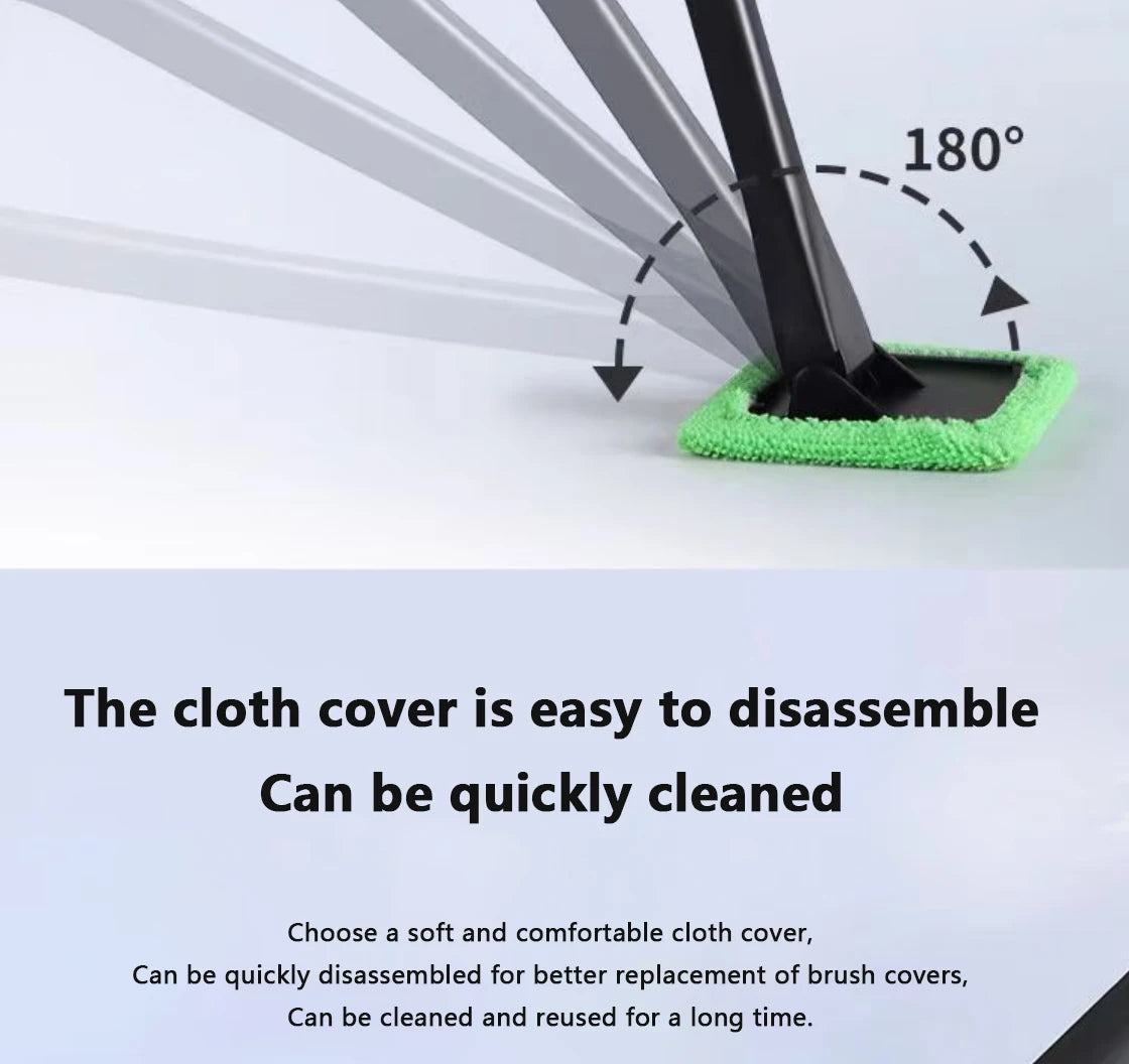 Car Window Cleaner Brush Auto Interior Glass Wash Wiper Multi Functional Household Glass Cleaning Brush  Reusable Cloth Pad