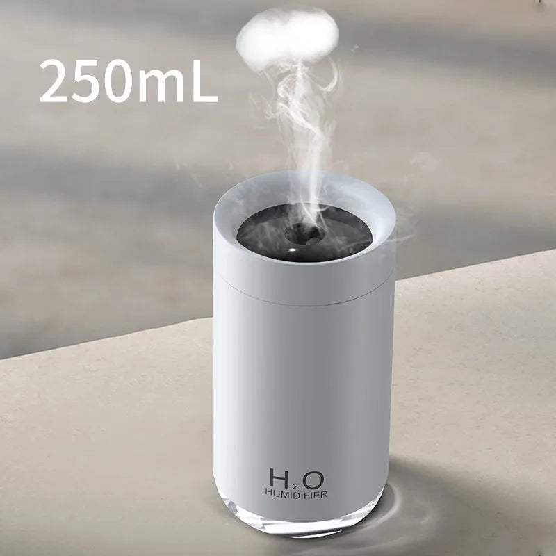 250ml New Creative Smoke Ring Air Humidification USB Mini Jellyfish Humidifier Protable Car Mist Spray Diffuser Night Light Home