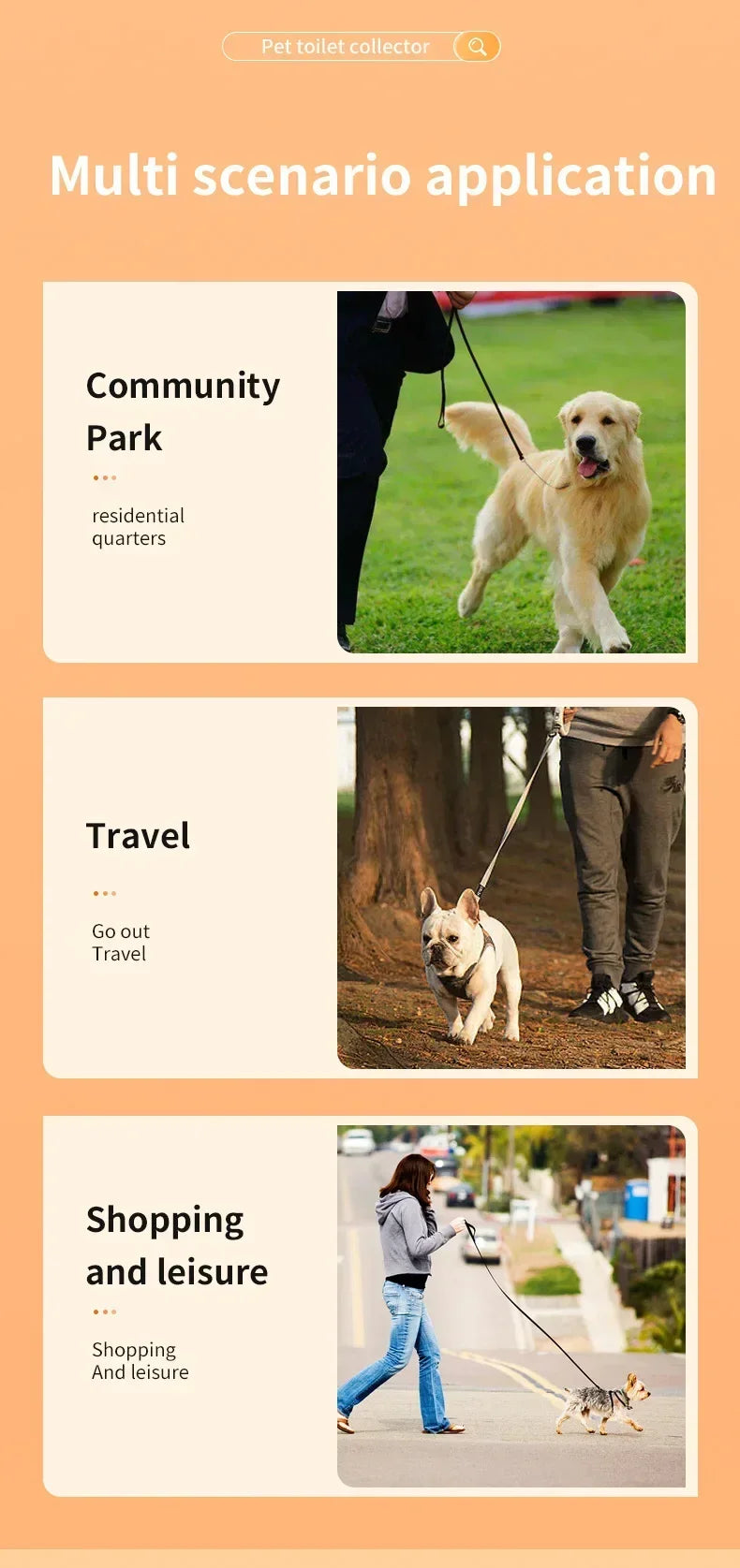 Pet Excrement Picker Cat Dog Zero-contact Toilet Picker Walking Dog Excrement Shovel Garbage Bag Dispenser Dog Accessories