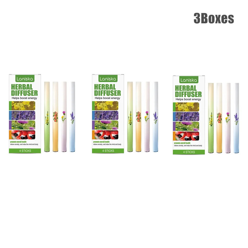 Herbal Diffuser Natural Herbal Energy Bar Lung-Clearing Ingredients Improve Respiratory Health Relieves Fatigue 4bars/Box