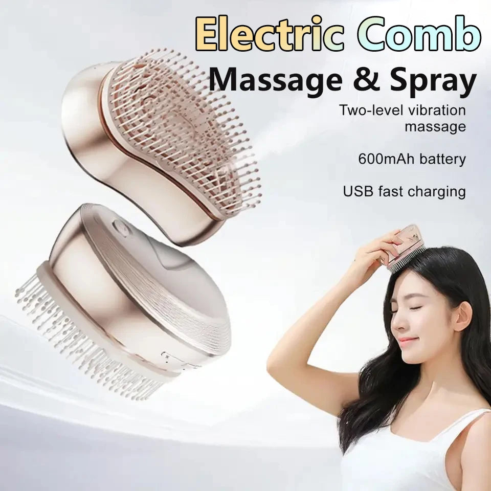 Massage Comb Electric Spray Massager Essential Oil Hair Growth Vibration Atomized Anti Hair Loss Scalp Portable Care Tools