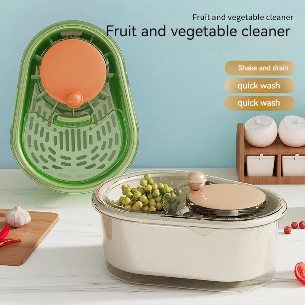 Household Vegetable Fruits Cleaner Sets Manual Water Salad Spinner Fruit Drain Basket Dryer Hand Crank Kitchen Household Gadget