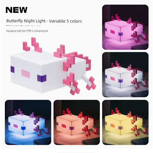 My World Torch Lamp Hand-Made Model MC Surrounding the Game Fox Salamander Ore Lamp Toy Small Night Lamp Ornaments