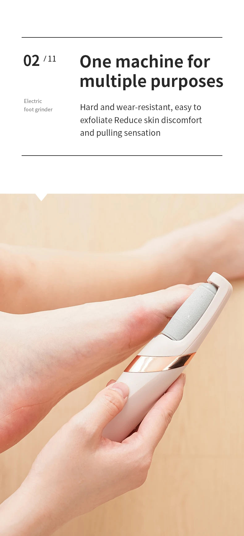 Electric Foot Grinder Automatic Foot Callus Rubbing Pedicure Dead Skin Callus Remover for Foot Rechargeable Foot Beauty Machine
