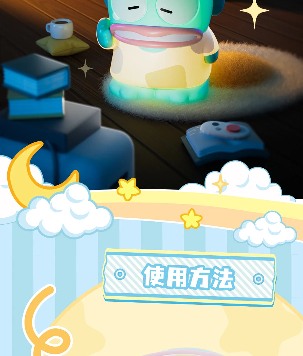 Genuine Sanrio Hangyodon Life Diary Series Light Night Blind Box Toys Anime Hangyodon Ugly Fish Girls Room Night Lamp Decor Gift