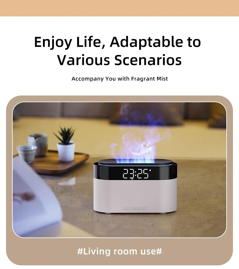 New Air Humidifier Home Colorful Lamp USB Charge Remote Control Essential Oil Spray Aroma Diffuser with Alarm Clock Humidifiers
