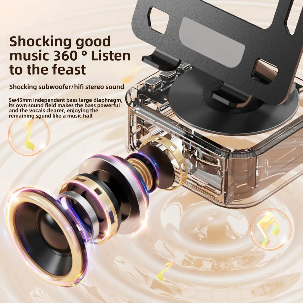 3-in-1 Bluetooth 5.3 Speaker with Tablet Holder Foldable Wireless Speaker Support Power Bank Charging For Video Meeting Live