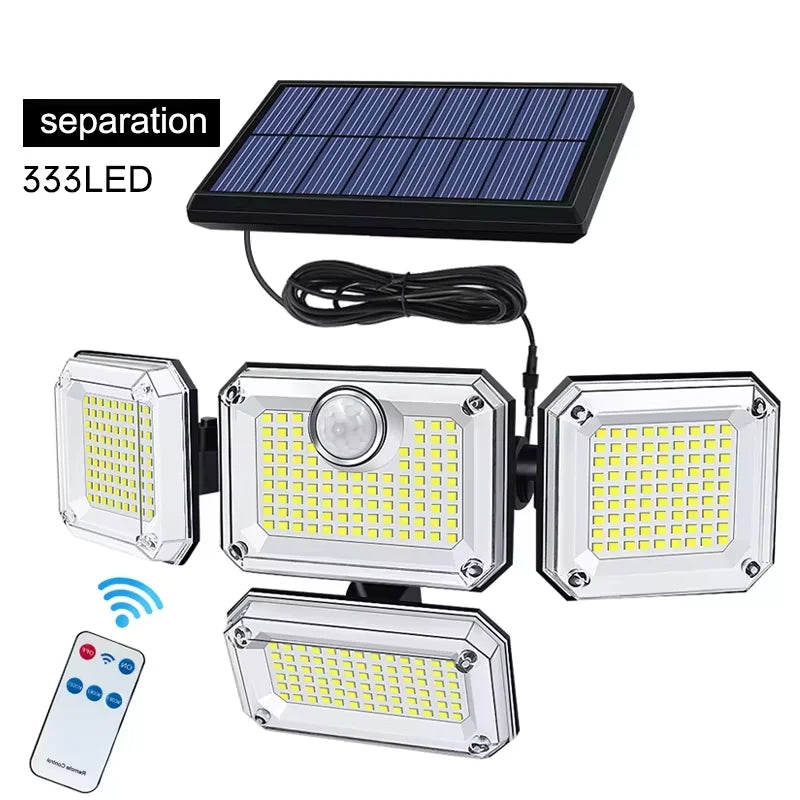122/333 Led Outdoor Solar Lights Motion Sensor Powerful Led Lamp Spotlight Sunlight Energy Waterproof For Exterior Garden