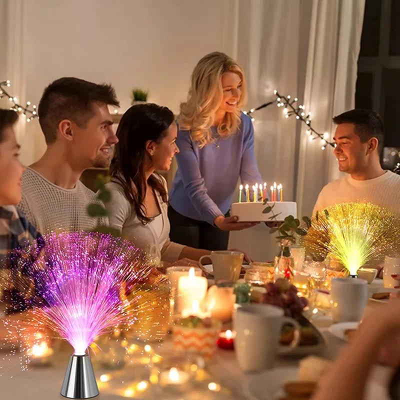 Colorful Fiber Optic Lamp LED Starlight Atmosphere Light Color Changing Crystal Night Light Wedding Party Christmas Decor Lamp