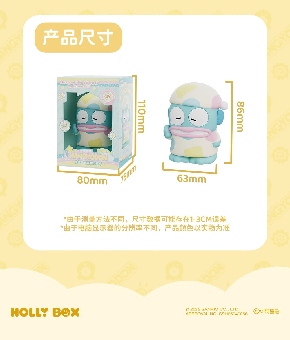 Genuine Sanrio Hangyodon Life Diary Series Light Night Blind Box Toys Anime Hangyodon Ugly Fish Girls Room Night Lamp Decor Gift