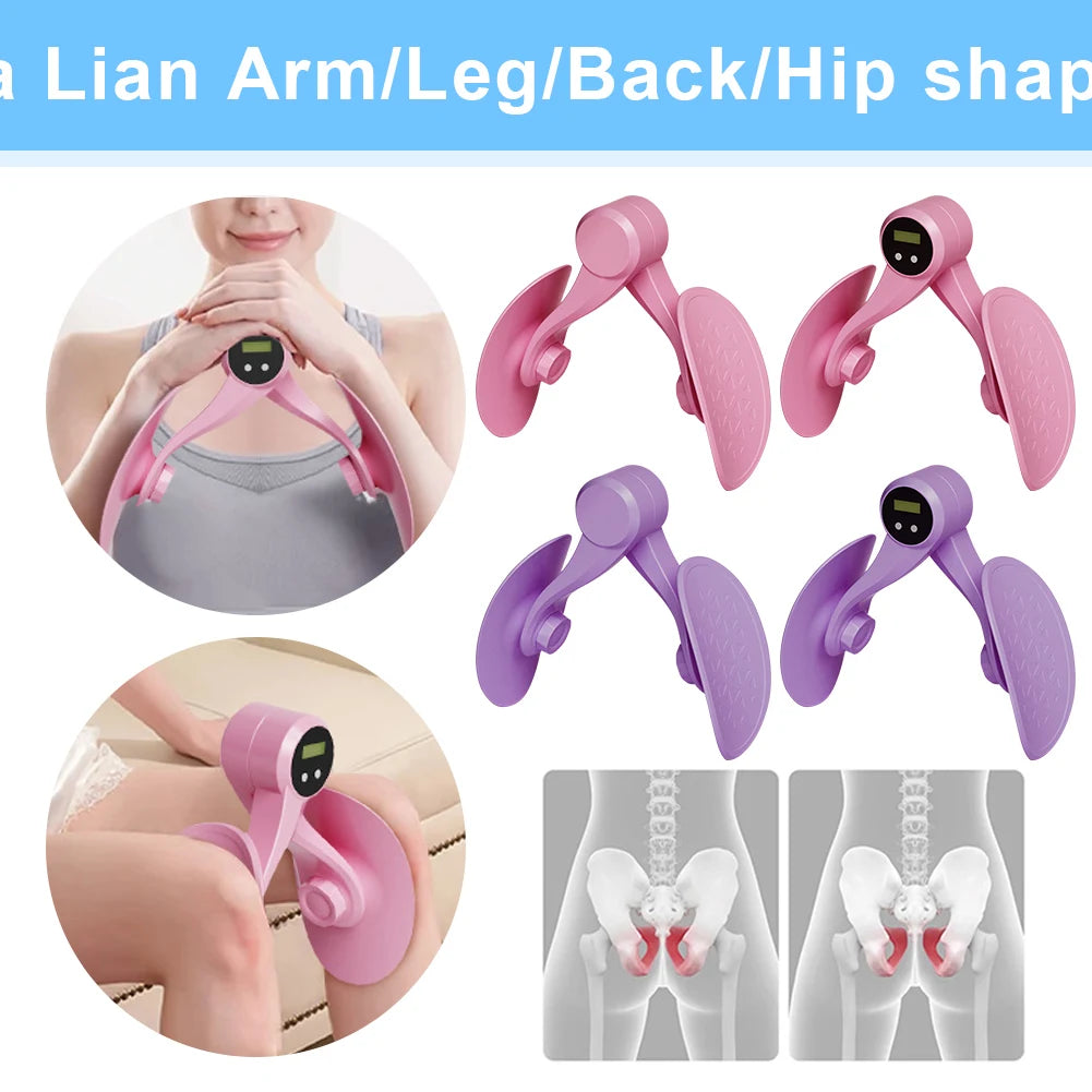 Digital Counter Hip Trainer Leg Trainers Pelvic Floor Muscle Trainer Hip and Inner Thigh Exercise Equipment for Hip/Butt/Arm/Leg